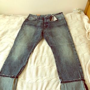 Levi's 501 jeans with a rolled up hem